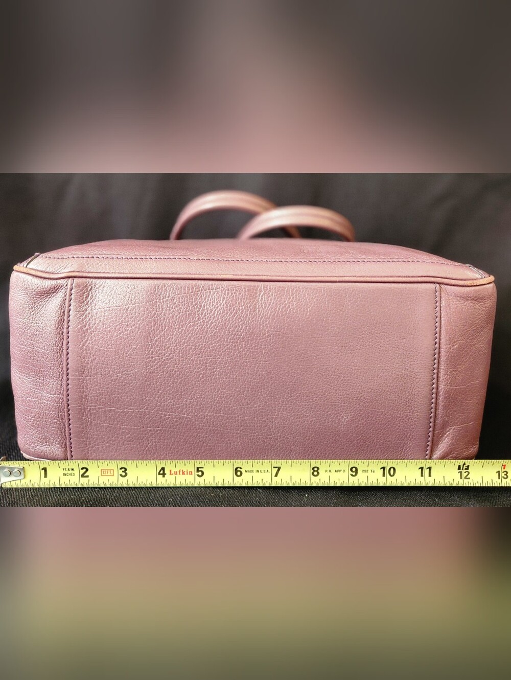Salvatore Ferragamo Purple Leather Gancini Chain Shoulder Bag Tote Made In Italy - Picture 8 of 16